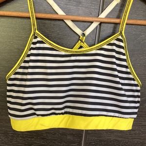 EUC Salty Coconuts Bikini Top Bumblebee Black White & Yellow  Medium